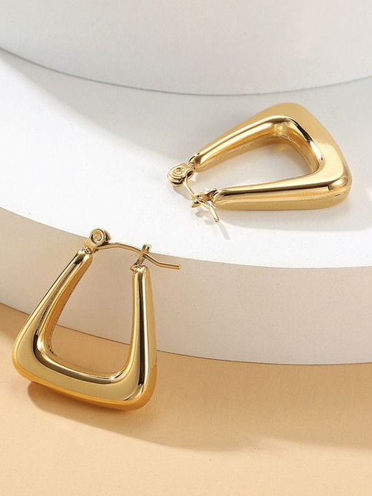Triangle Shape Hoop Earrings