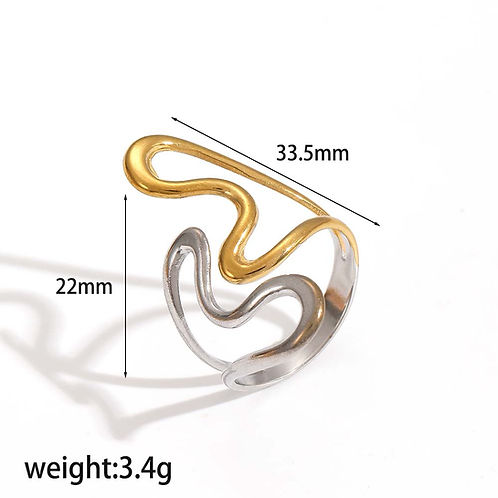 Corina Abstract Gold Ring