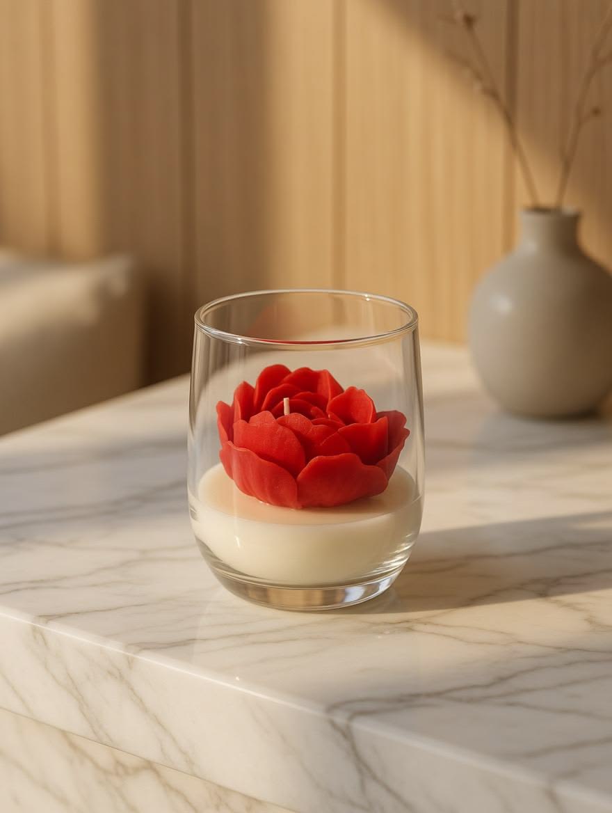 Clear Glass Jar Candle – Rose