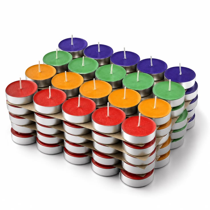 Coloured Tealight Candles – Pack of 50