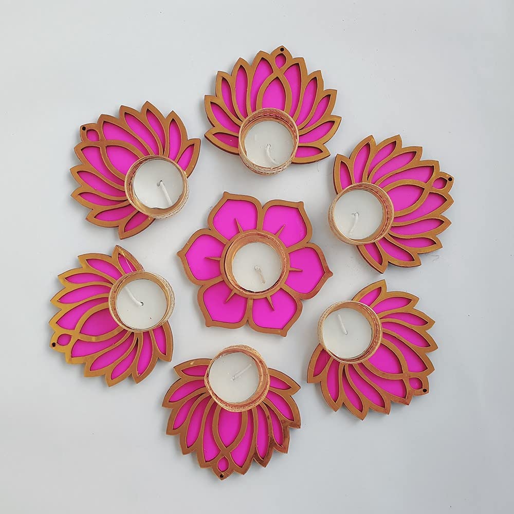 Floral Rangoli Diya Candle Set