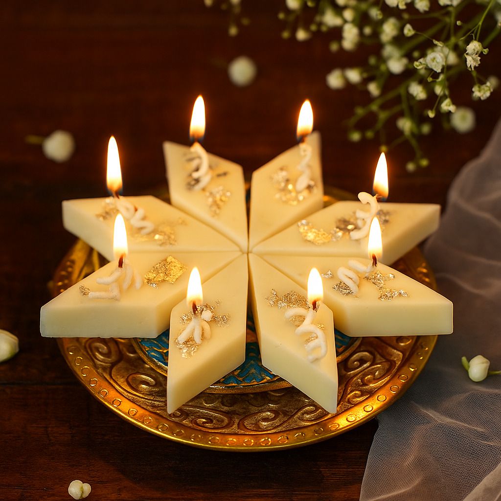Kaju Katli Candle Gift Set – Pack of 6