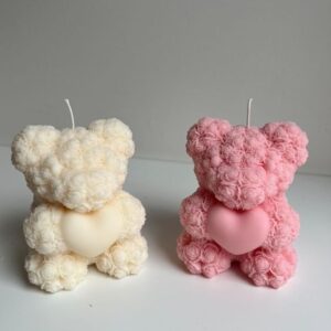 rosie bear | floral sculpted soy candle