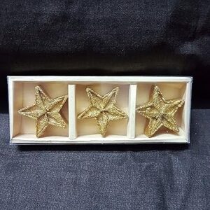 Golden Star Candle Set of 3