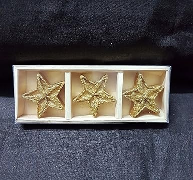 Golden Star Candle Set of 3