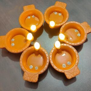 Water Diya – Set of 6 LED Diyas | Decorative Floating Lamps | ₹400