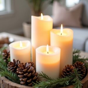 litauraa pure serenity white pillar candle set