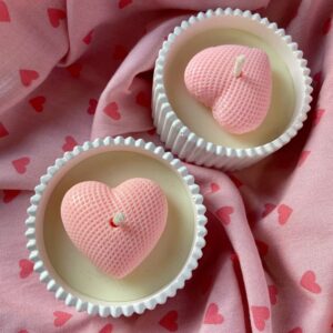 3d heart shaped textured candles
